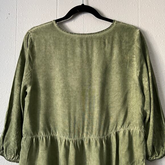 Como Vintage Babydoll Top Womens Small Sun Washed Embroidered Forest Fairy Boho - Picture 8 of 13